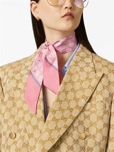 foulard gucci originale|Gucci print silk neck bow.